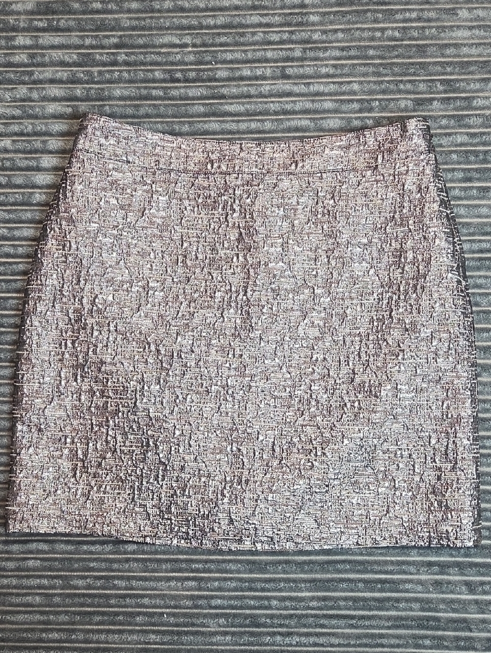 Banana Republic Metallic Silver Textured Mini Skirt